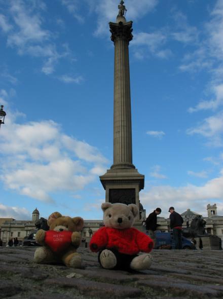 Travelling Bears at Trafalgar Square in London